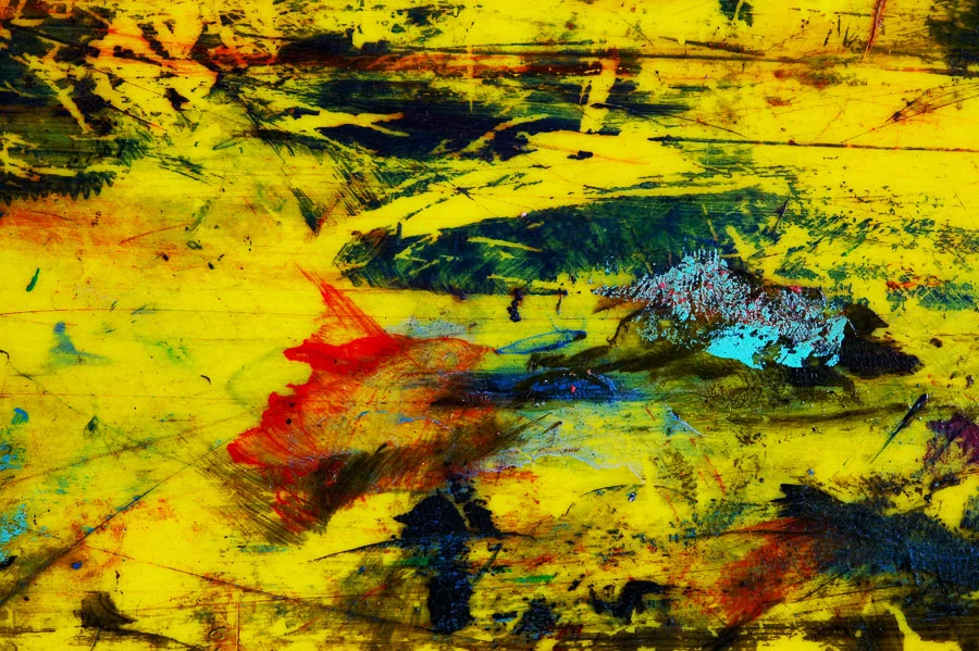 rough swaths paint strong yellow