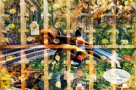 abstract string orchestra overlap images