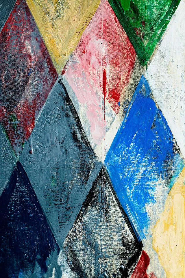 multicolor painted diamond pattern