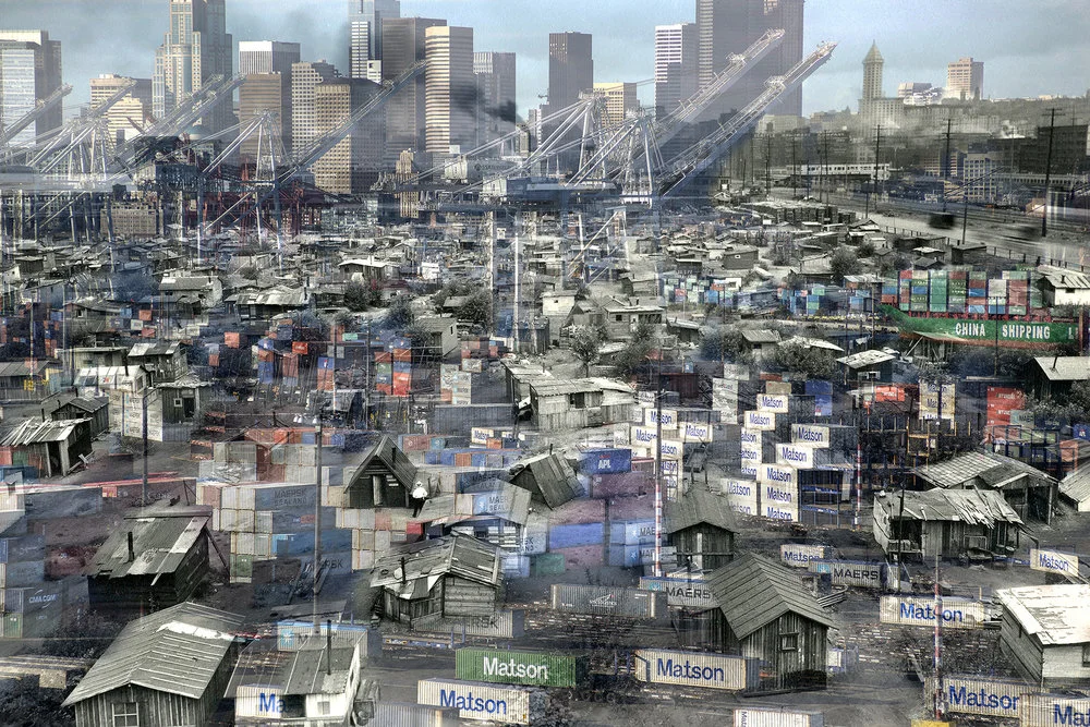 abstract modern city overlay hooverville