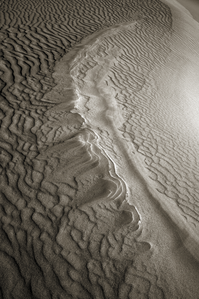 wavy patterns in dunes aerial view