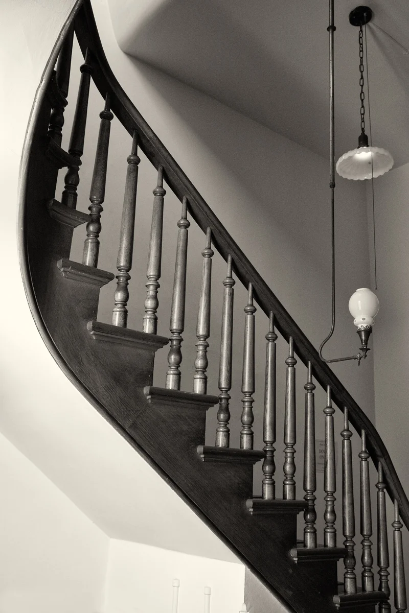interior with curved staircase