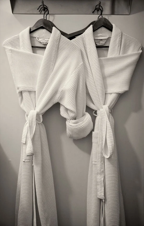 arranged robes on hangers