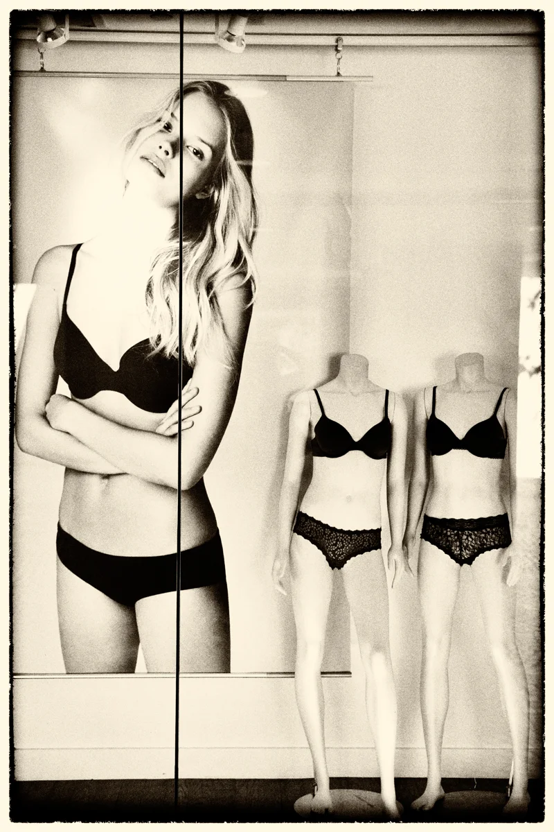 model photo with two headless mannequins