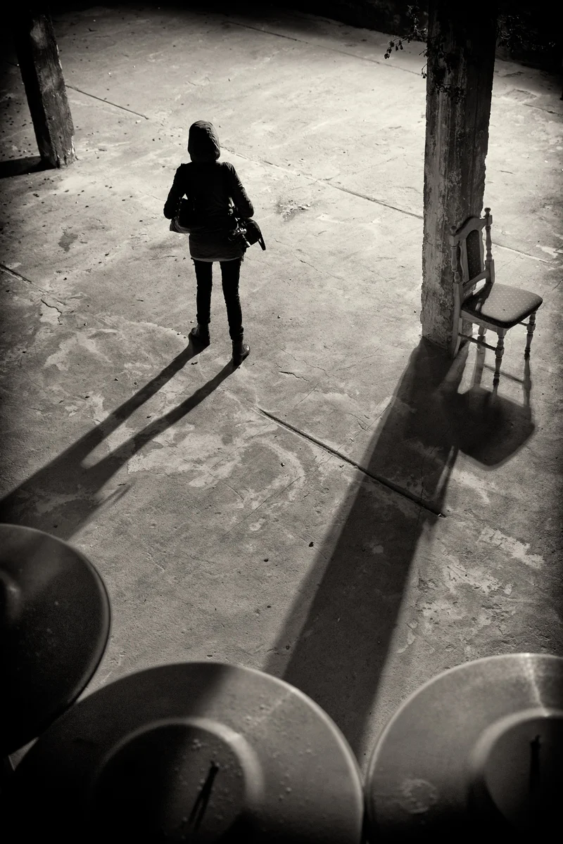 woman standing silhouette and shadow