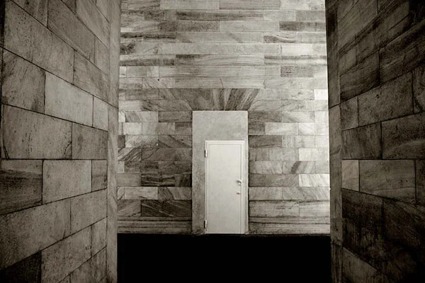stone wall interior and door