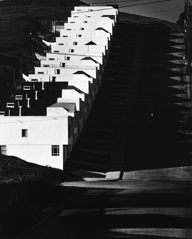 hi contrast architecture houses black white repetion similar to keyboard