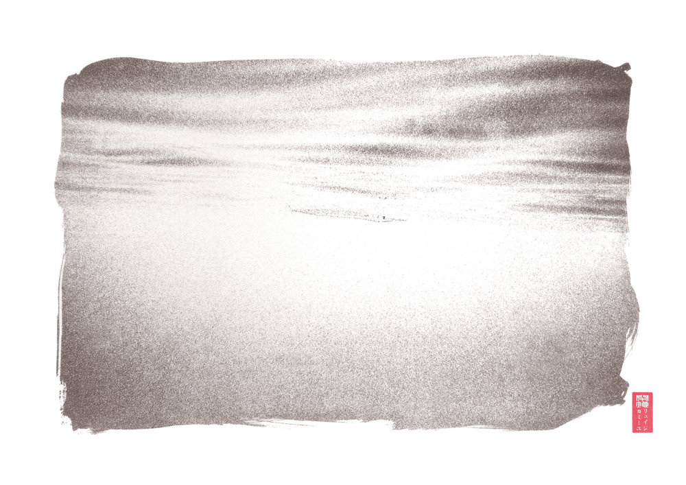 abstract light and water with thin fish form
