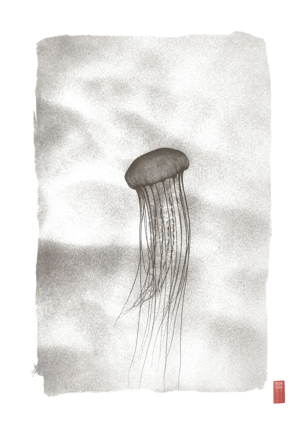 jellyfish against cloud like white sand