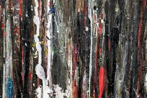 dried acrylic paint on pallette