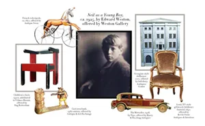 Edward westons' portrait of a boy photo montage with fine furniture