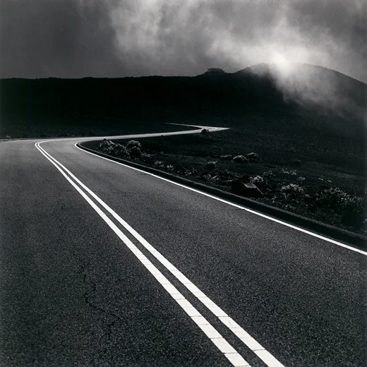 curved paved road haleakala up mountain