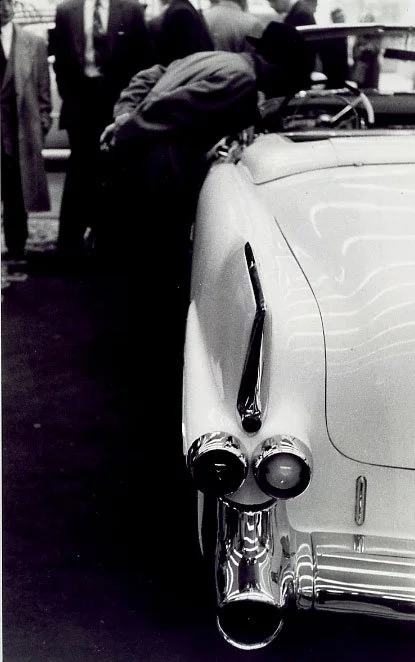 man looking car showroom