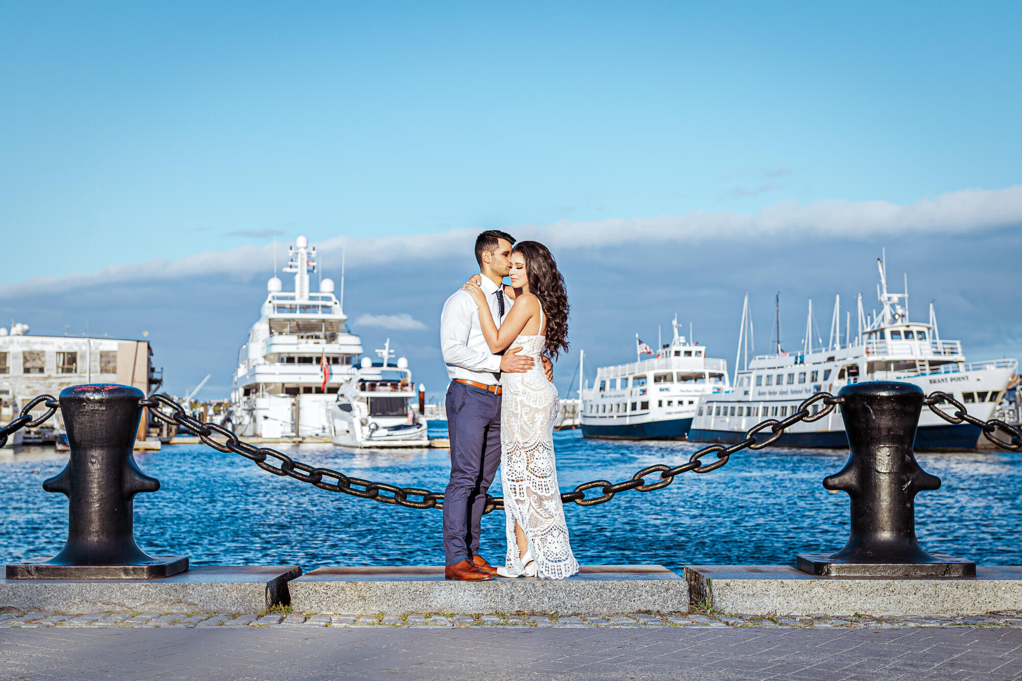  couples engagement photoshoot boston north end waterfront 