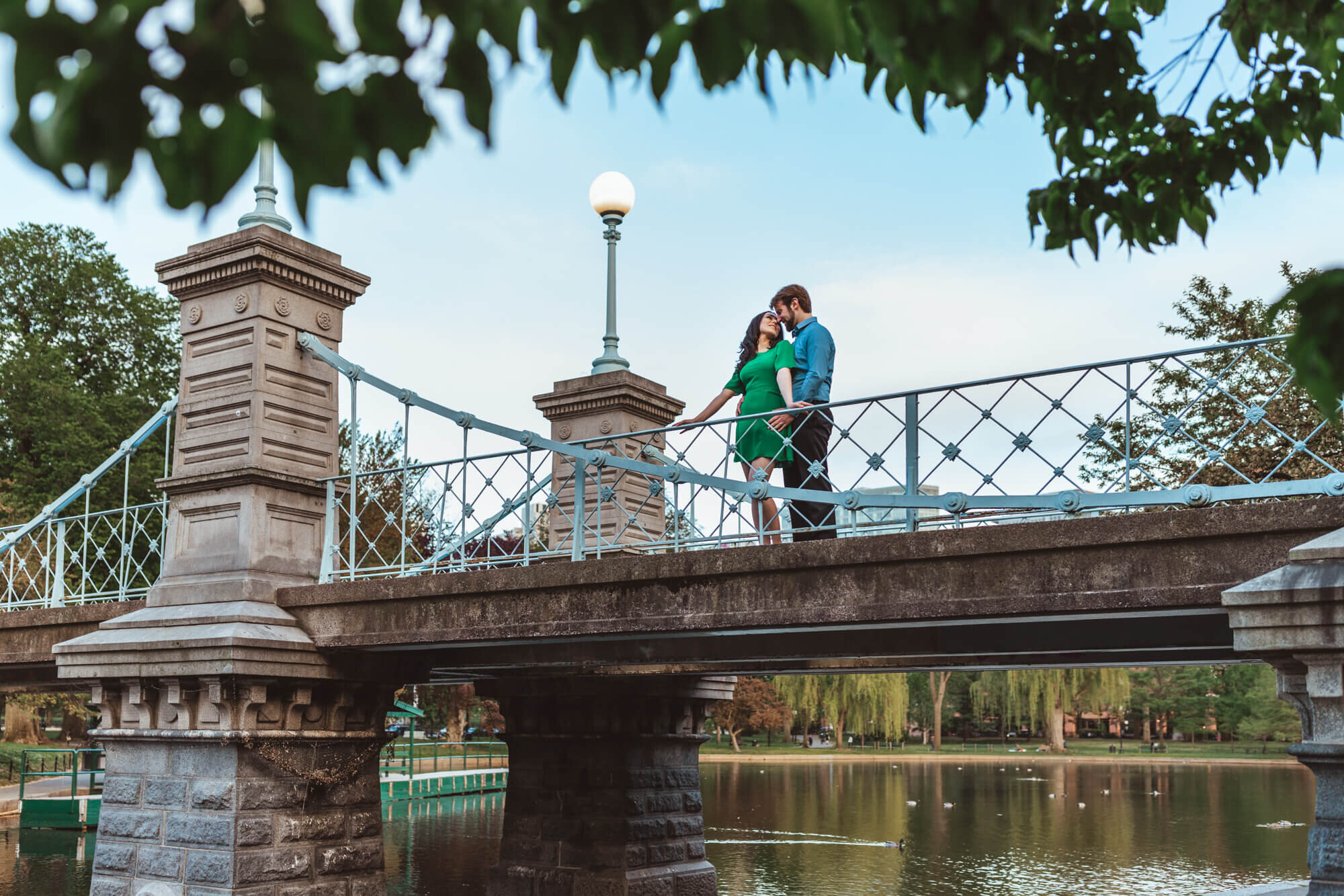  engagement photo session at the public garden Boston ma 