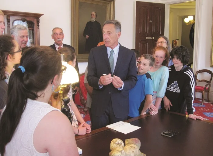In 2016, Governor Peter Shumlin signed a bill naming the Gilfeather turnip the state vegetable. PHOTOS COURTESY OF FRIENDS OF THE WARDSBORO LIBRARY
