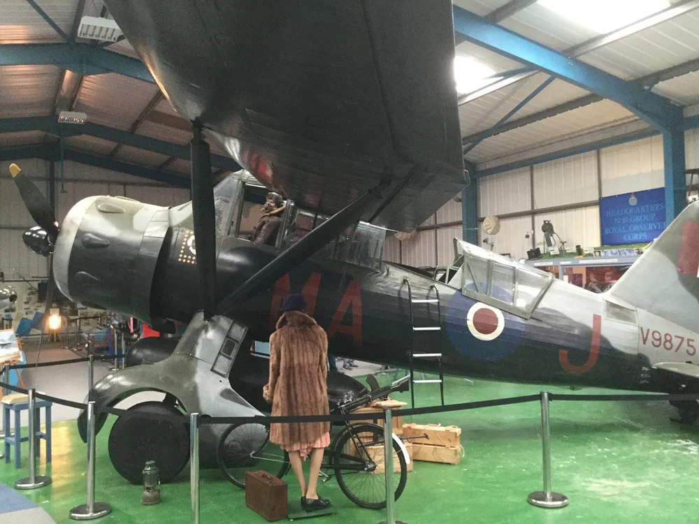 Tangmere's full-sized mockup of the extraction of an SOE agent from France by a Lysander aircraft.