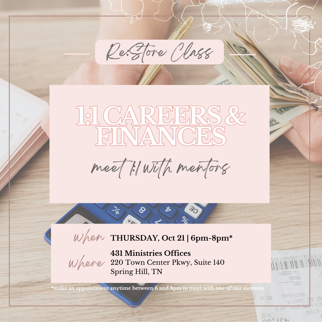 October Re:Store Class - 1:1 Careers & Finances