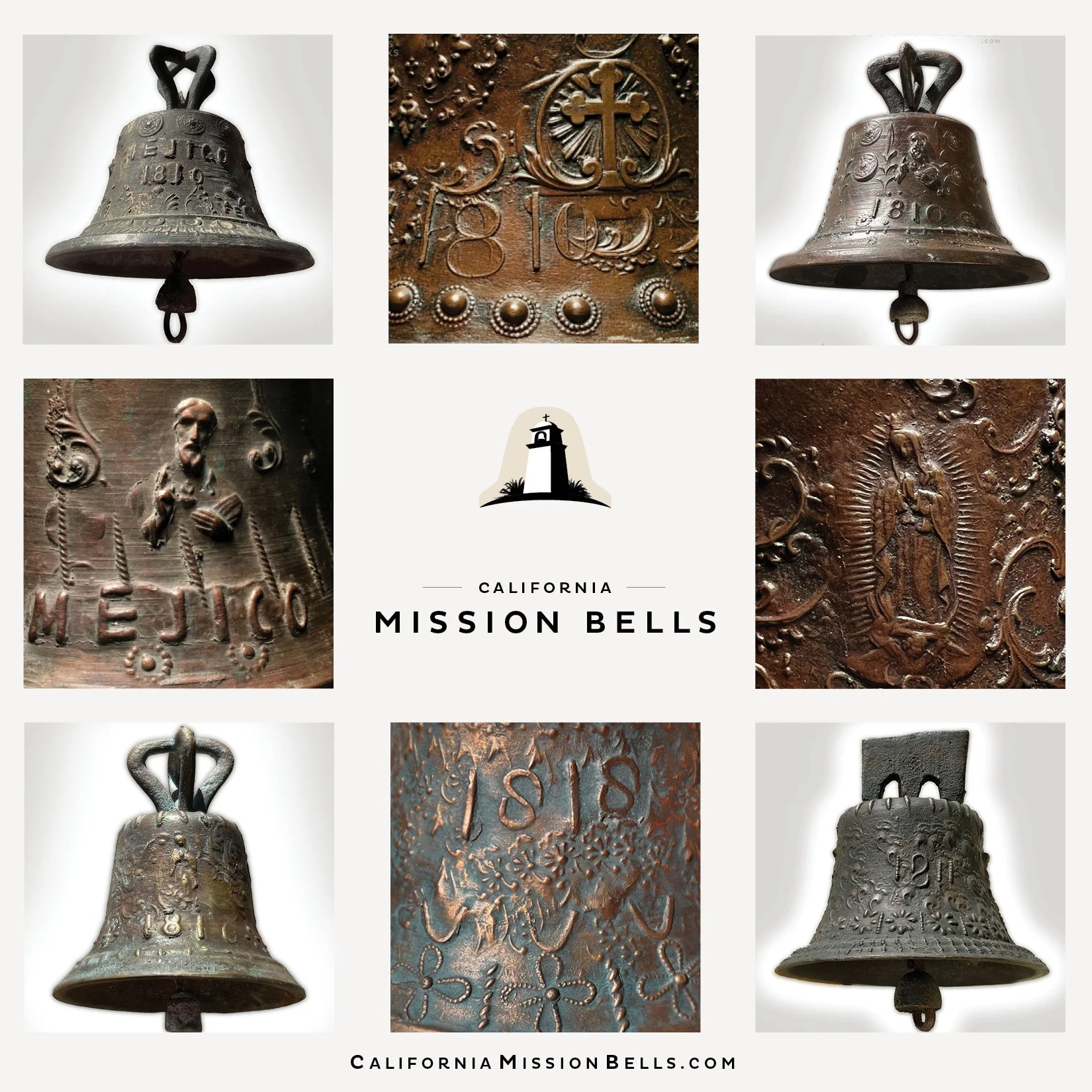 El Camino Real mission bells for sale. Used mission bells for sale.