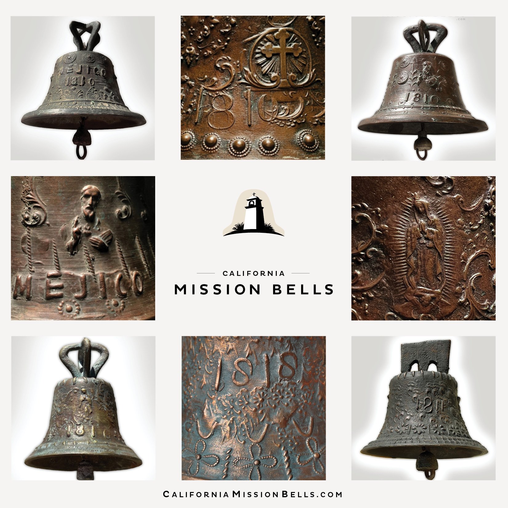 El Camino Real mission bells for sale. Used mission bells for sale.