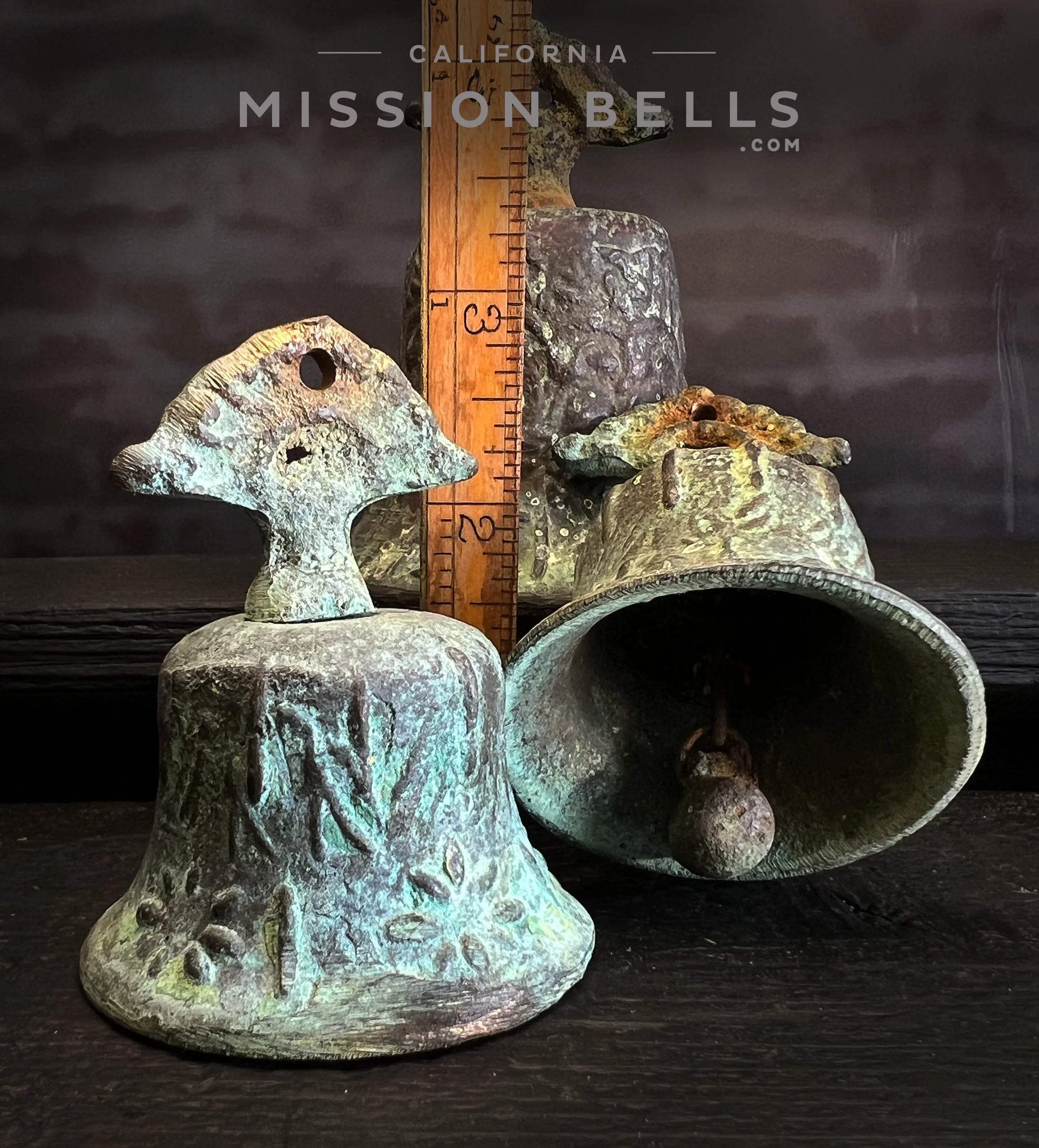 Used mission bells for sale. Bronze Spanish Colonial handbell.