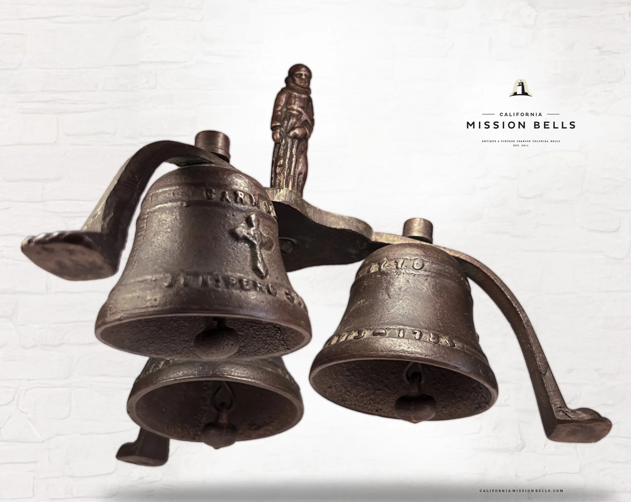 Antique Father Serra Mission Carmel Altar Bell Chime 1c.jpg