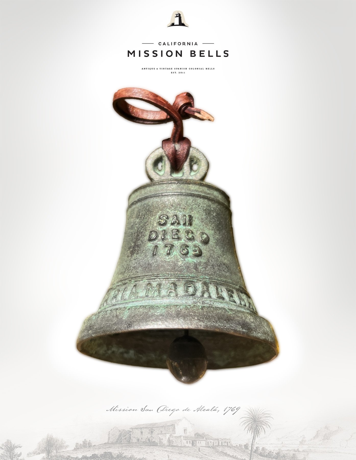 Mission Basilica San Diego Bell Replicas, Old Bells for Sale