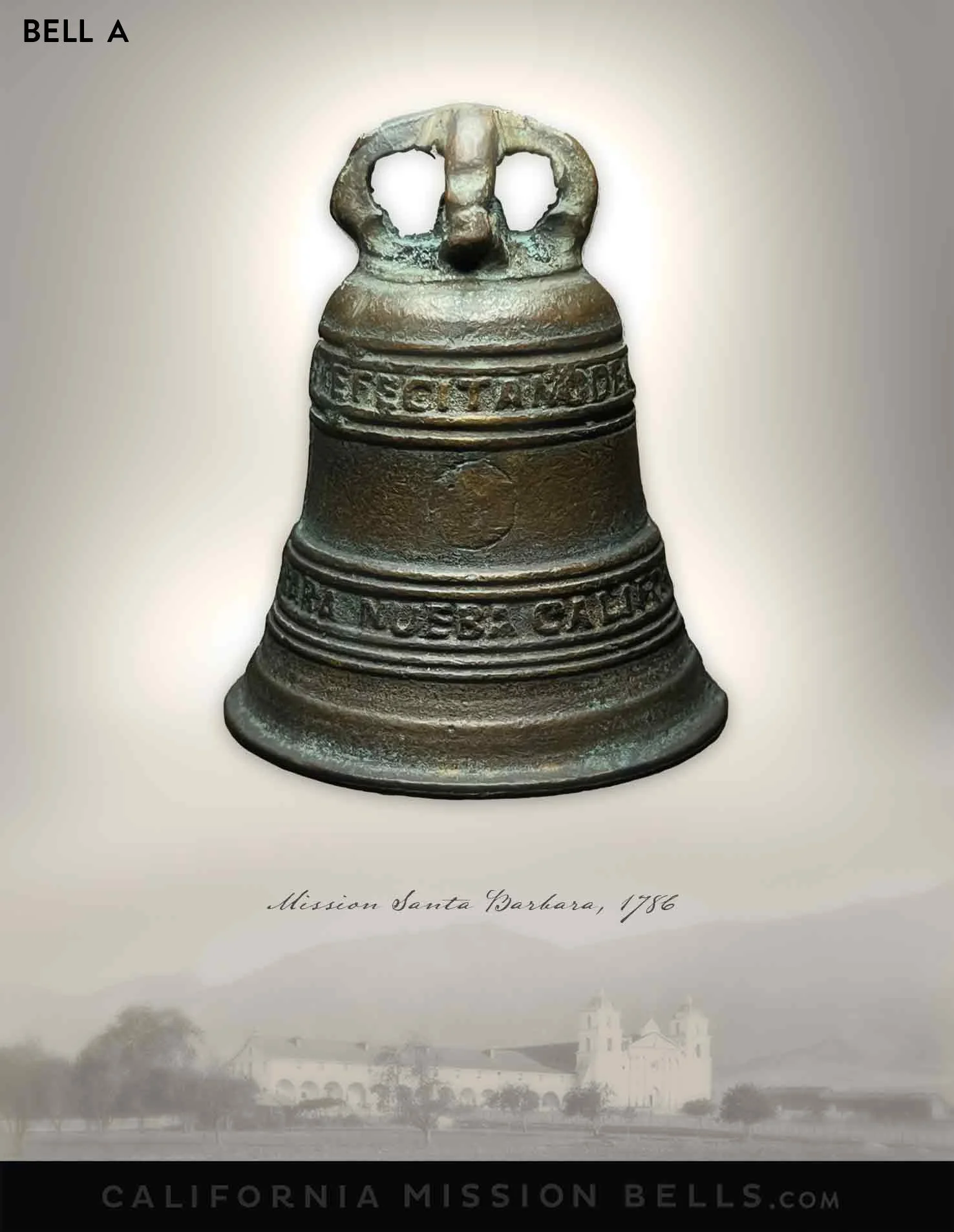 El Camino Real mission bells for sale. Used mission bells for sale. Mission Santa Barbara.