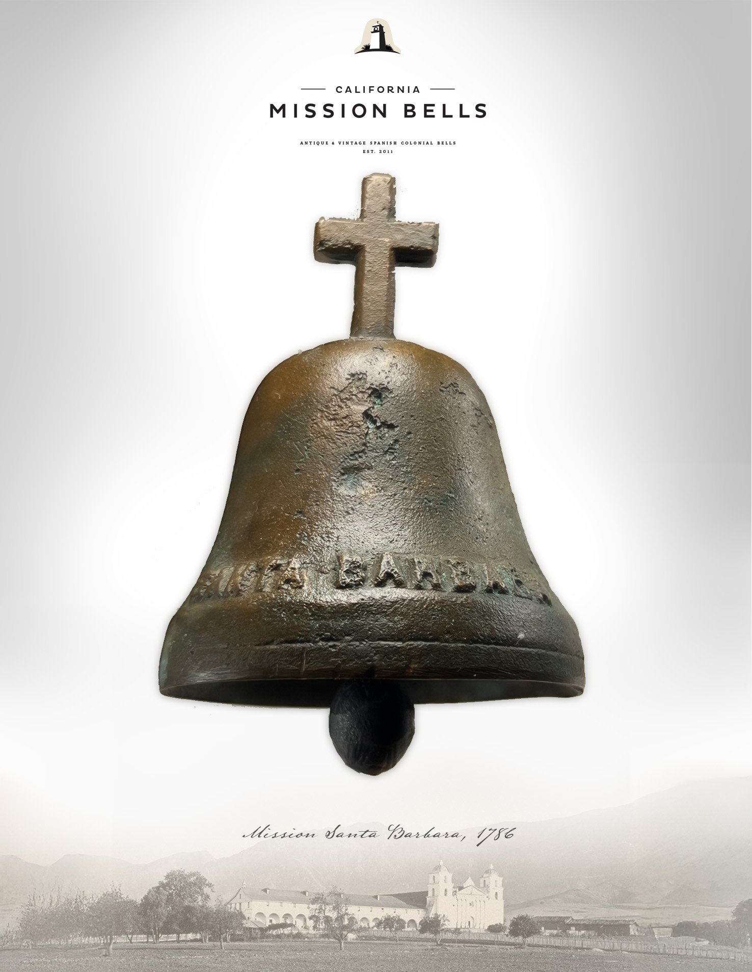 Antique Mission Bell, Santa Barbara, Old Mission Bells for Sale, Forbes