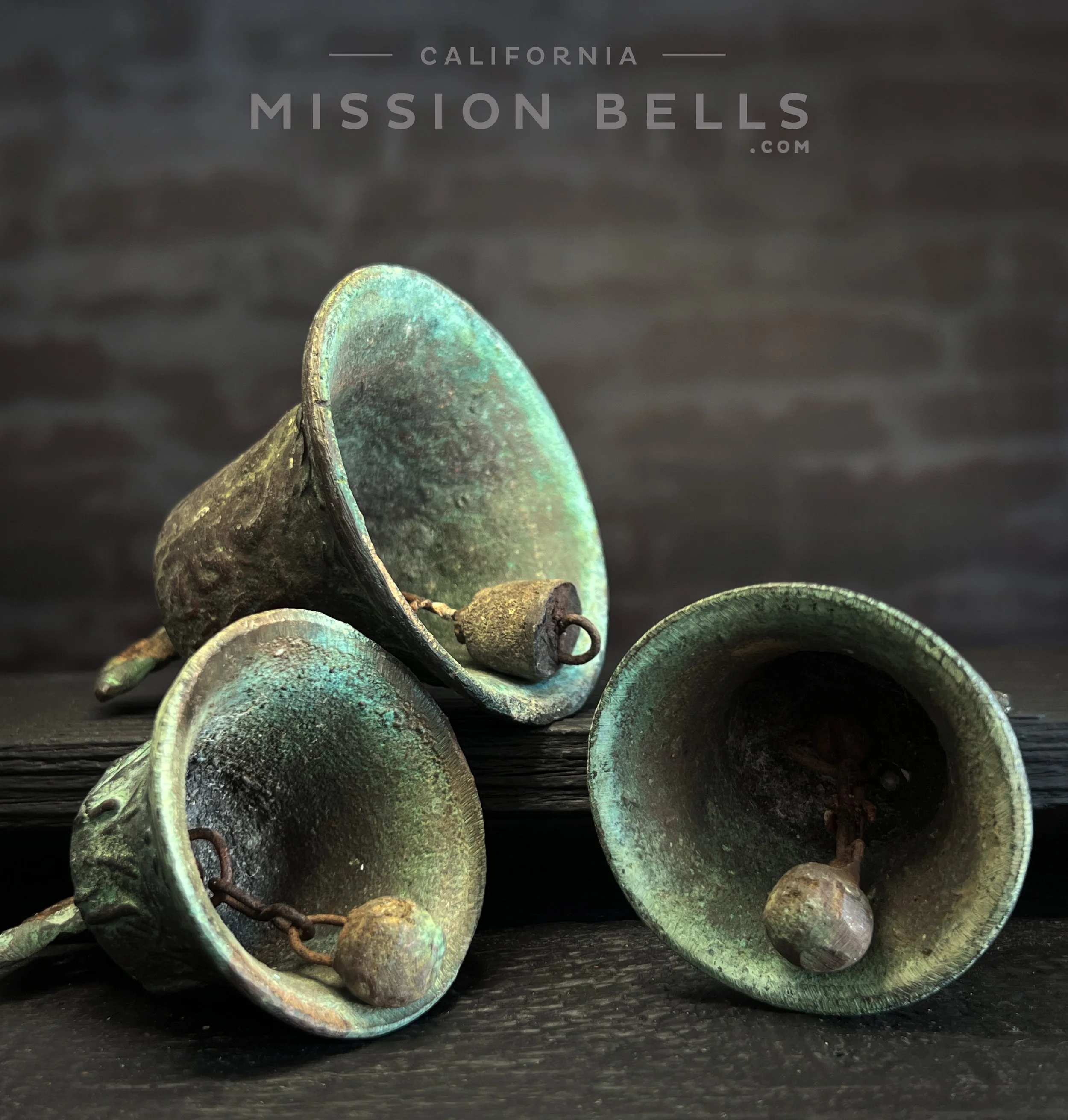 Used mission bells for sale. Bronze Spanish Colonial handbell.