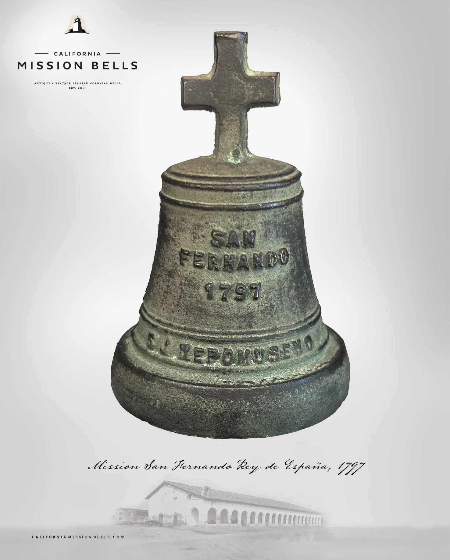 El Camino Real mission bells for sale. Used mission bells for sale. Mission San Fernando bell.