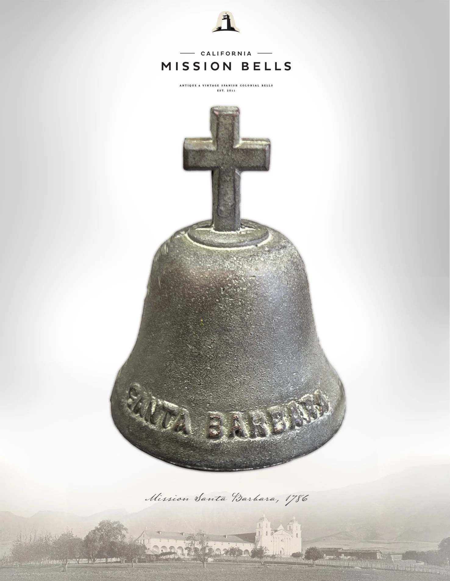 Antique Mission Bell, Santa Barbara, Old Mission Bells for Sale, Forbes