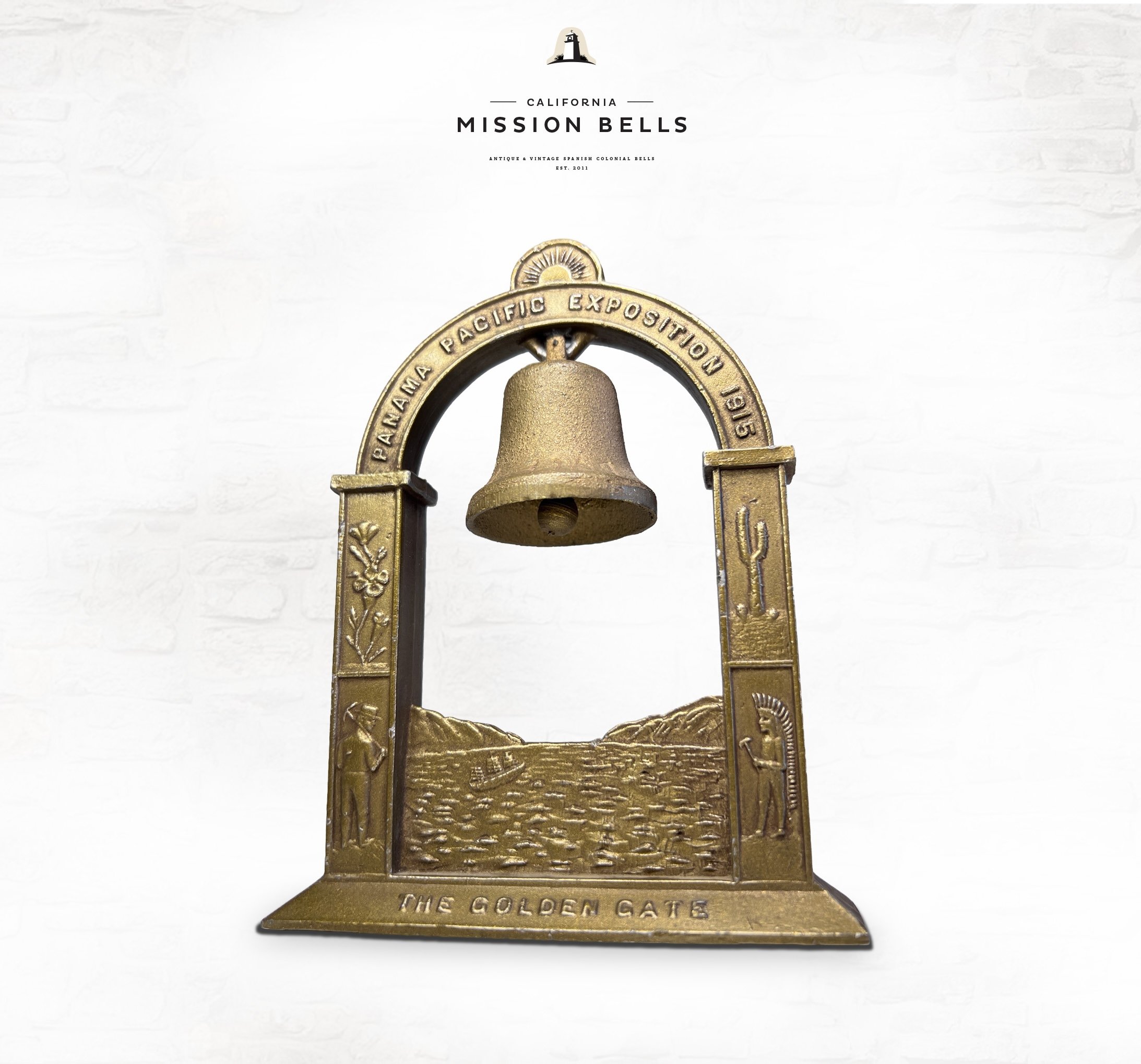 Antique 1915 Panama California Exposition Mission San Diego Bell Souvenir