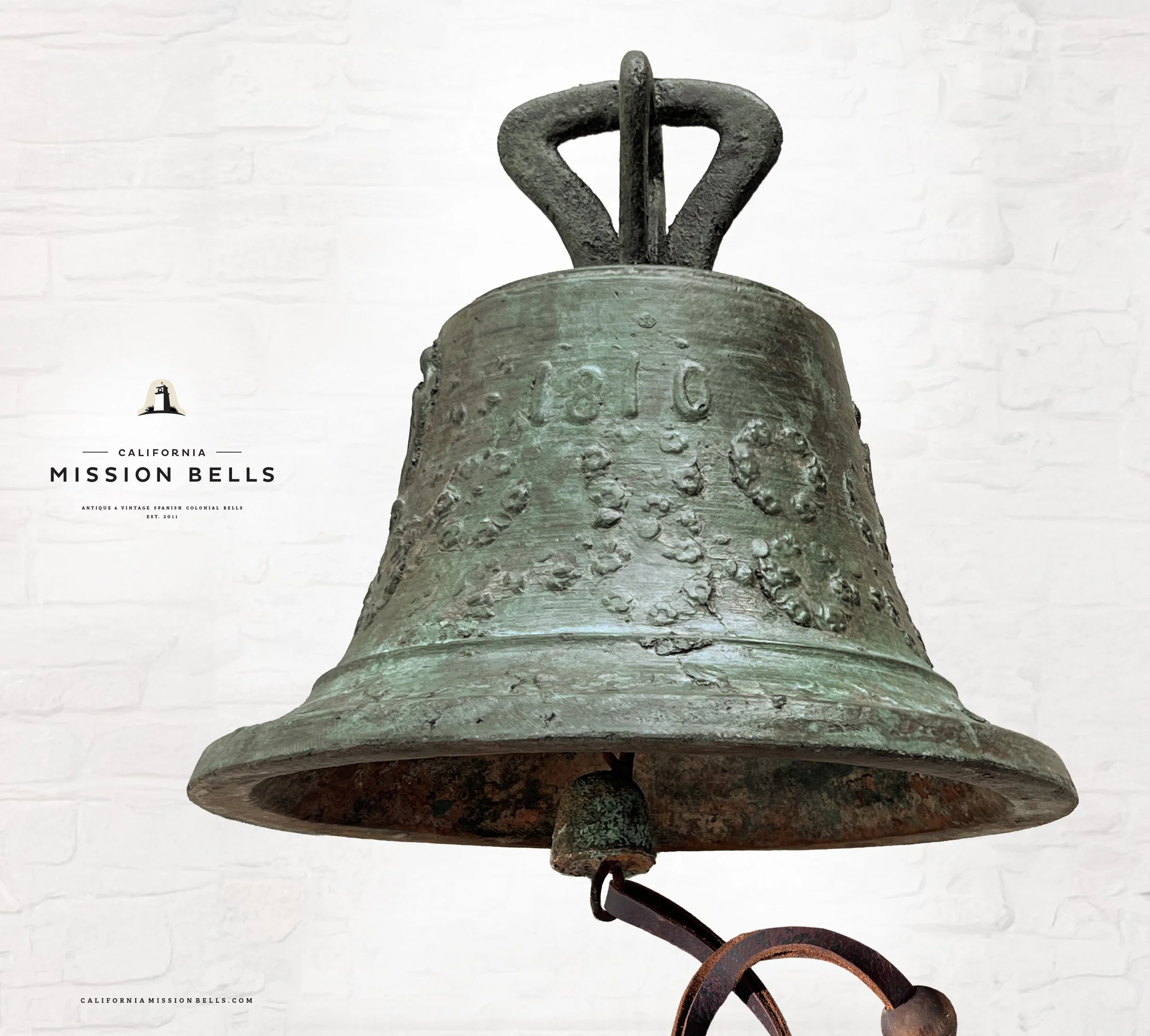 El Camino Real mission bells for sale. Used mission bells for sale. Shop Spanish mission bells for sale. Old bells for your Spanish Colonial or Spanish Revival decor or Riverside raincross.