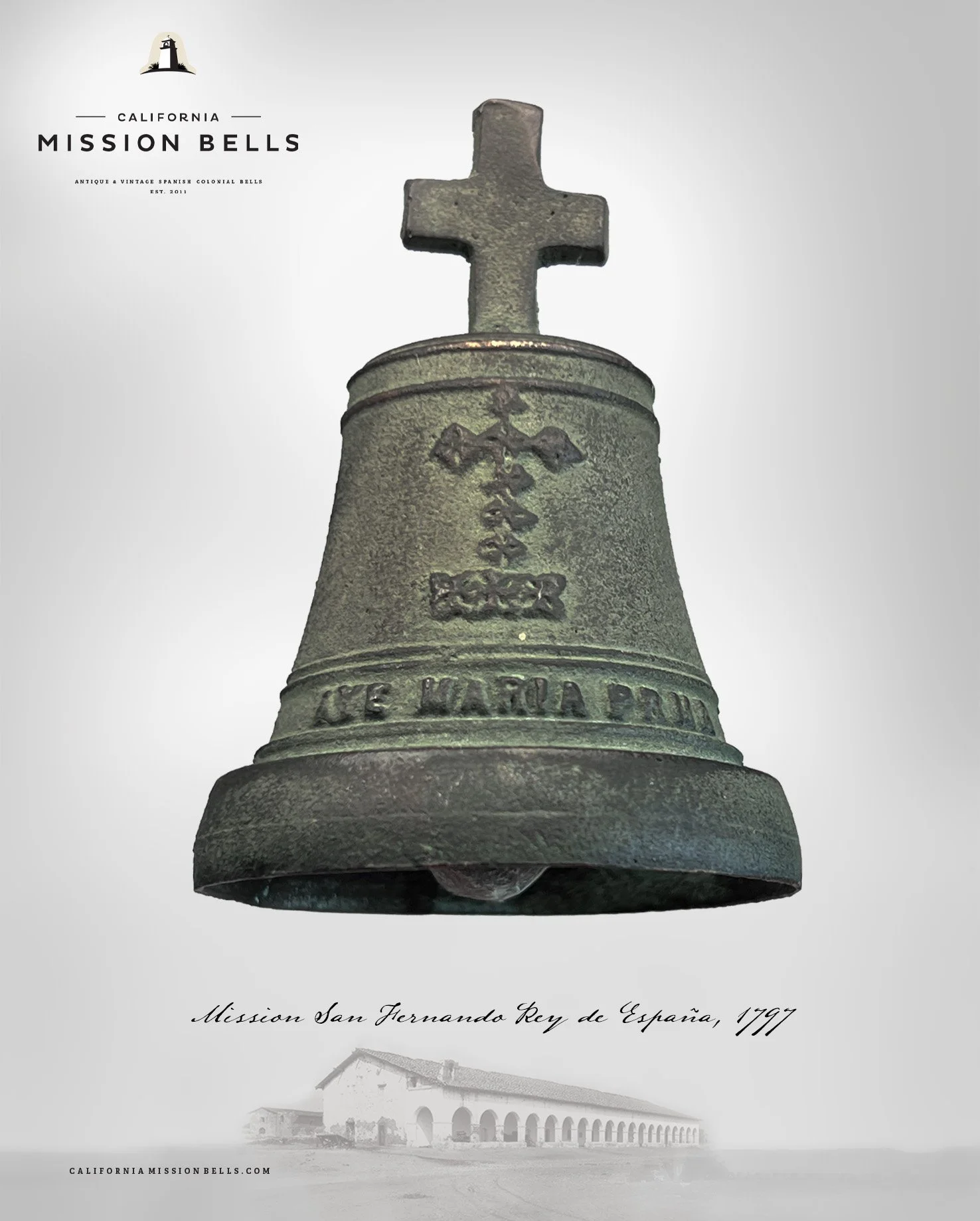 El Camino Real mission bells for sale. Used mission bells for sale. Mission San Fernando bell.