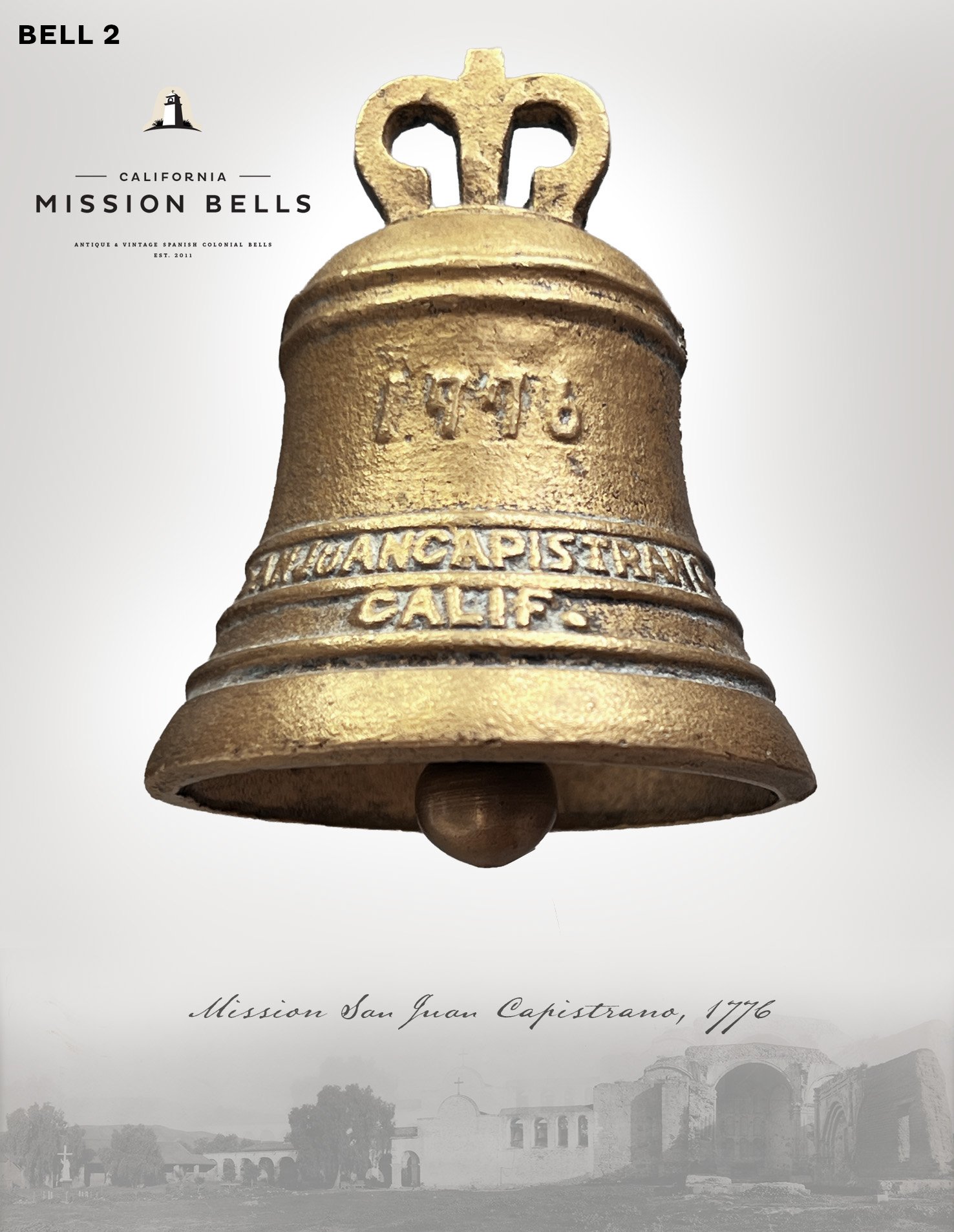 Antique Mission Bell, San Juan Capistrano Brass 2.jpg
