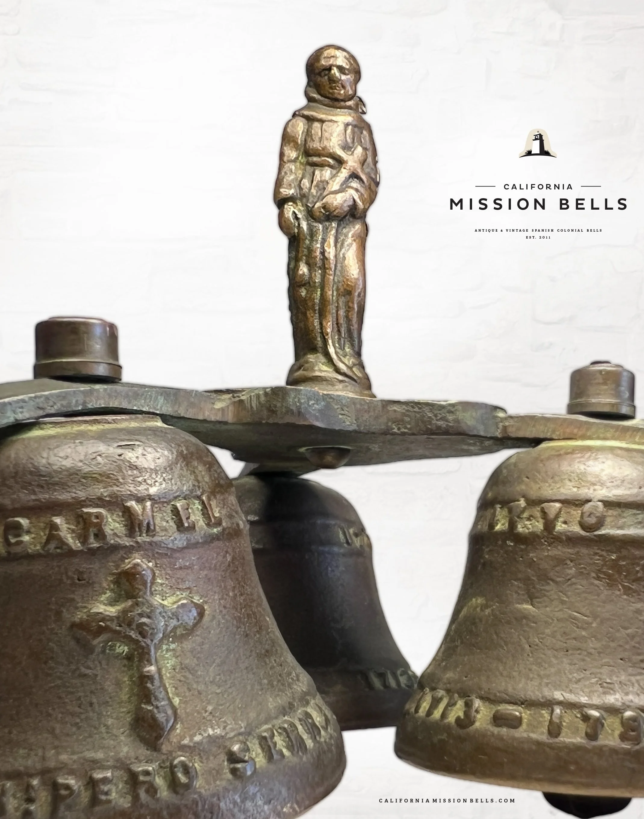 Antique Father Serra Mission Carmel Altar Bell Chime 1b.jpg
