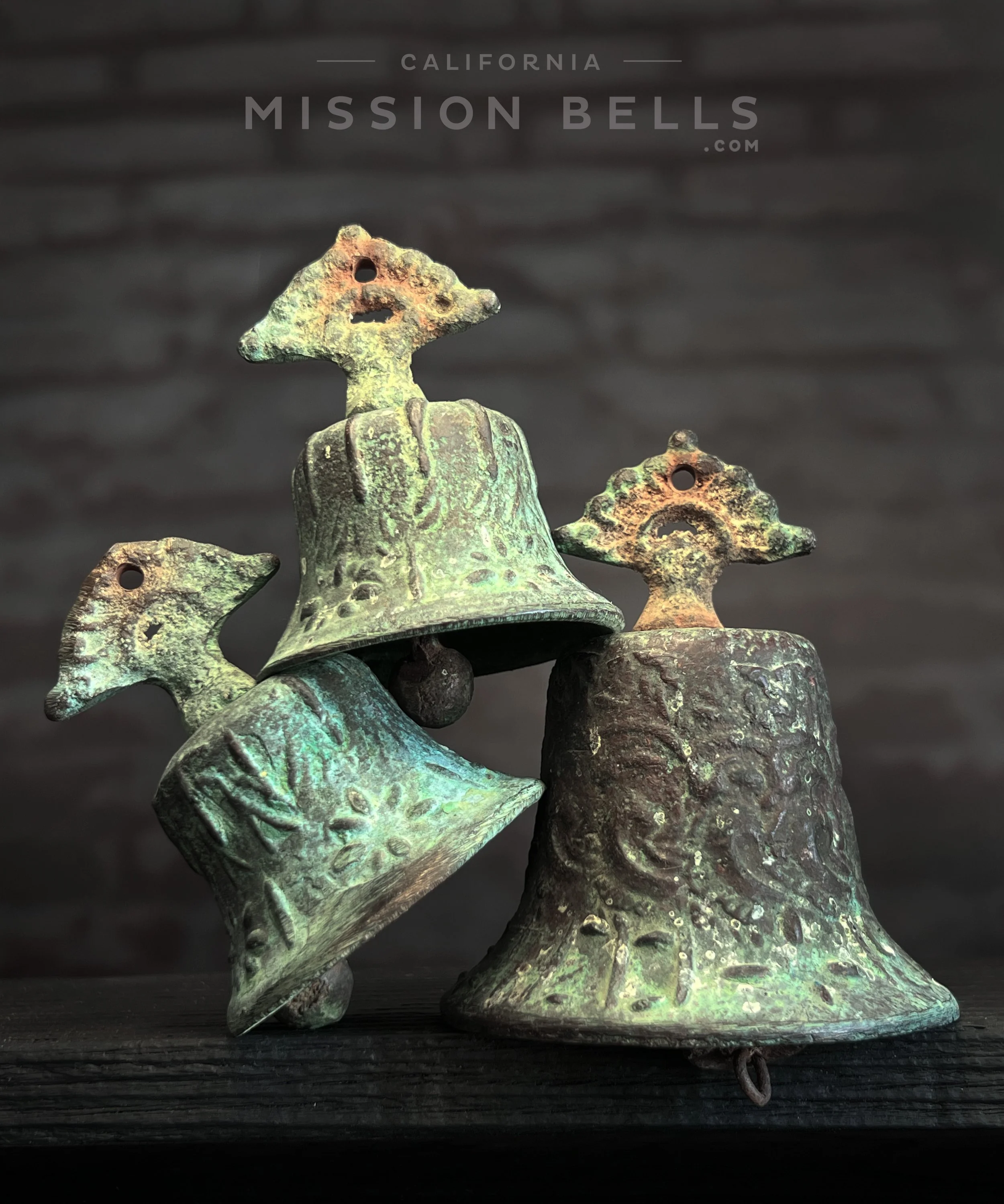 Used mission bells for sale. Bronze Spanish Colonial handbell.
