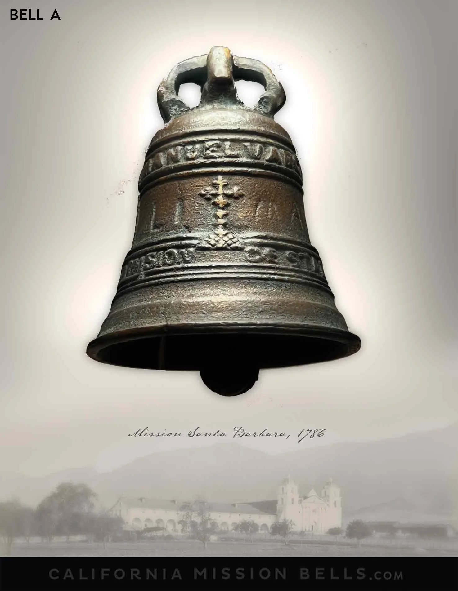 El Camino Real mission bells for sale. Used mission bells for sale. Mission Santa Barbara.