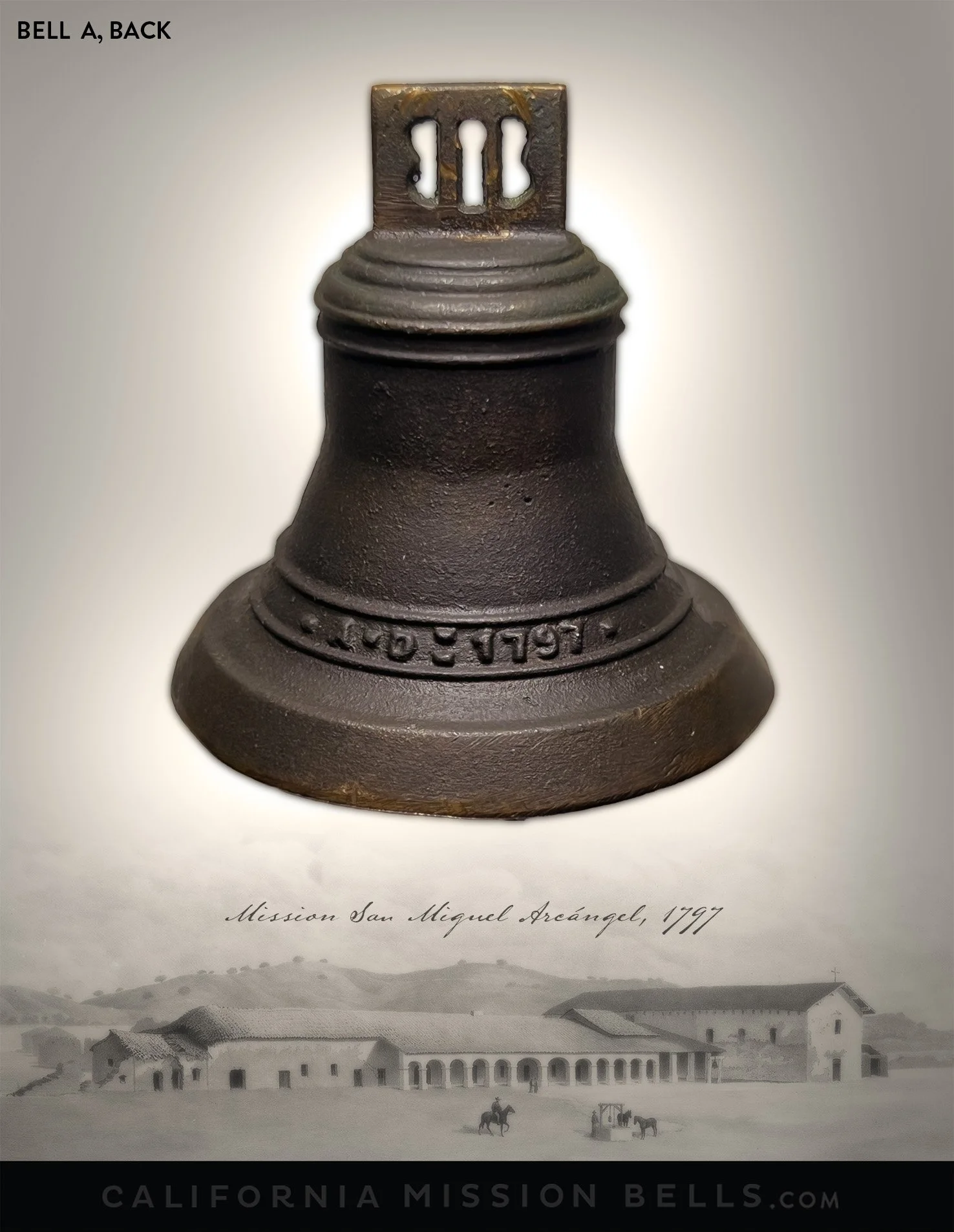 Mission San Miguel Arcangel Bell Replicas, Old Bells for Sale, El Camino Real bells for sale