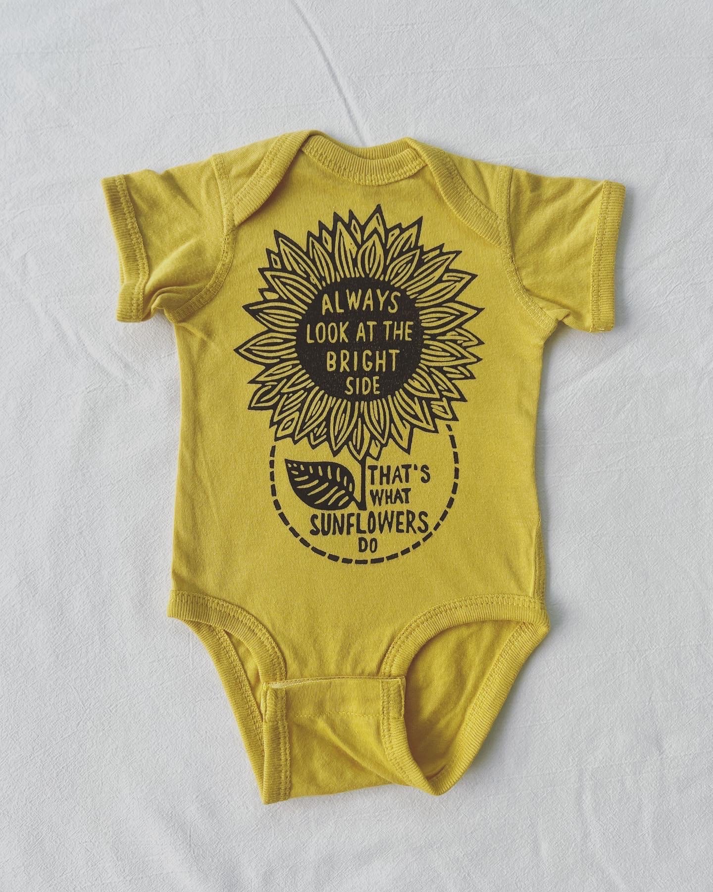 Sunflower baby onesie