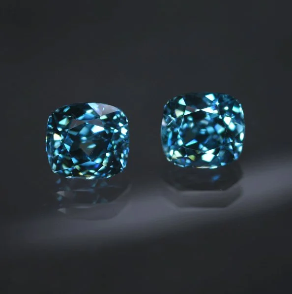 *RESERVED* 4.54 ct. Blue Zircon Matched Pair
