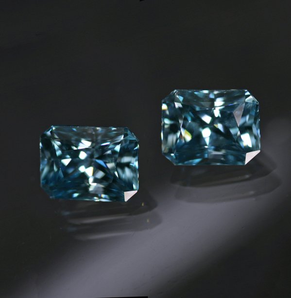 5.38 ct. Blue Zircon Matched Pair