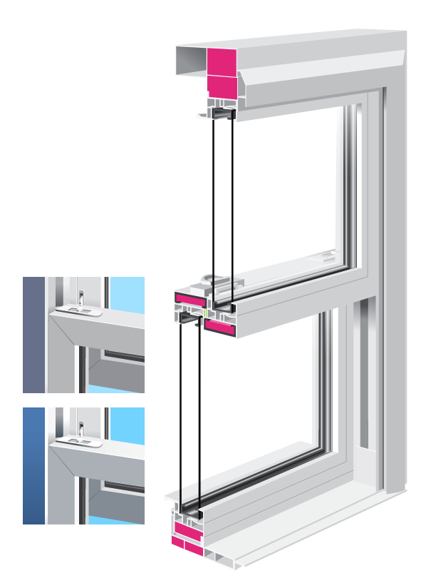Vector illustration of a cutaway window for Survivor Incorporated.