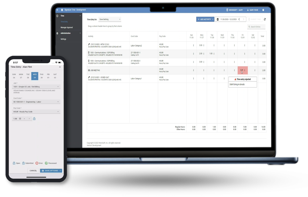 Time Entry Register The only time entry mobile solution integrated into Signature ...