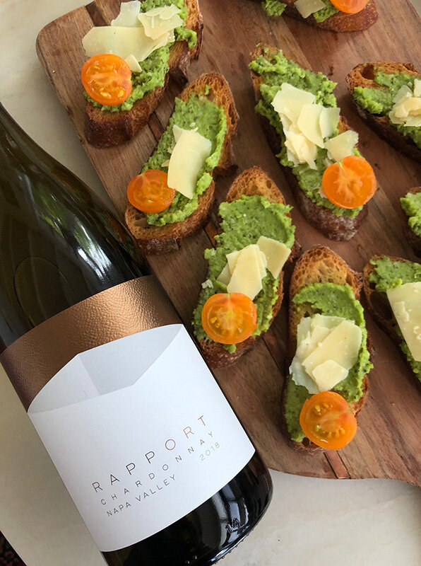 RAPPORT WINES | Napa Valley Chardonnay with bruschetta