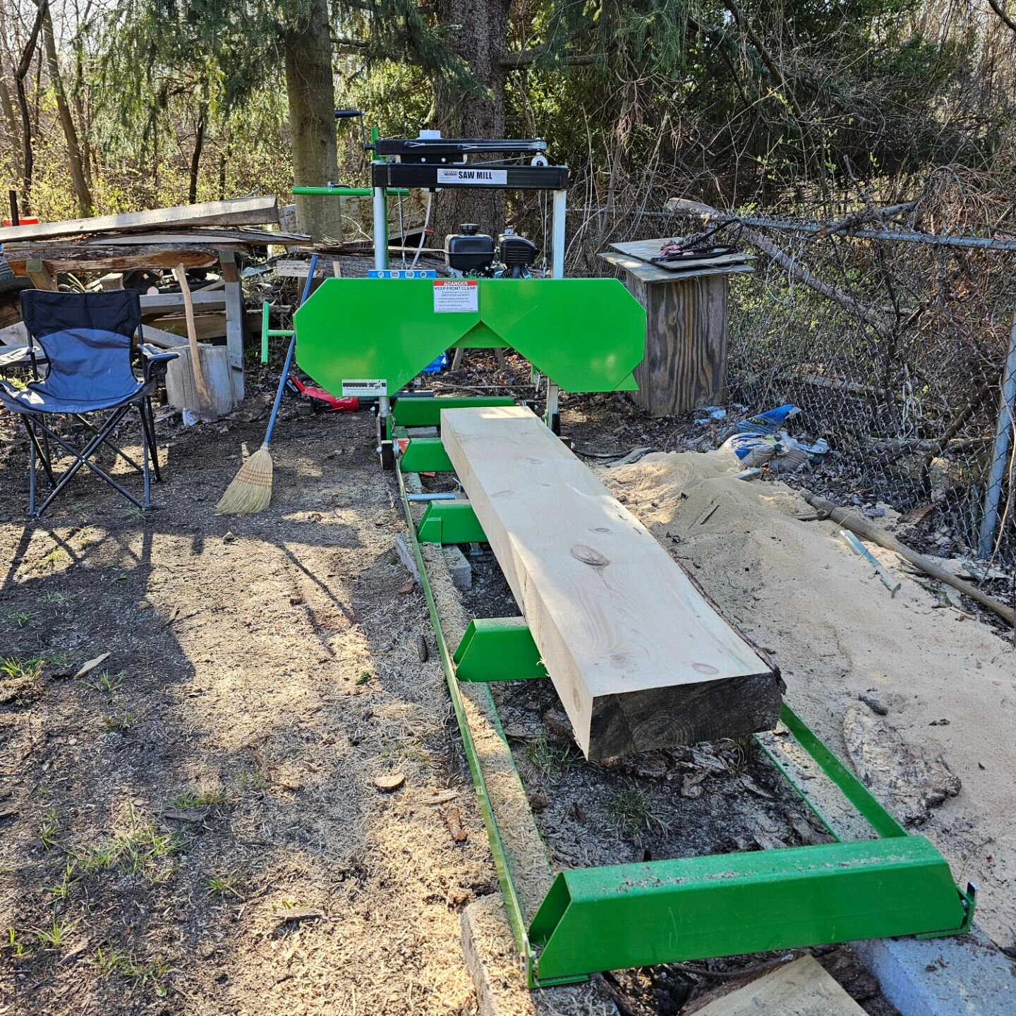 Spent my Saturday with @longgonz sawing slabs and smiting hooks. Pretty dang good day. #sawmill #blacksmithing #slaberday