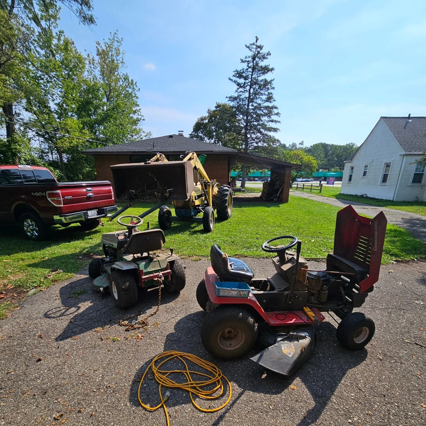 Man it is nice when your mower's starter solenoid goes bad, and you have the old mower still shoved in a shed to rob for parts. Dad was really onto something with this system. Also, I don't know how people do any singular job without a loader tractor