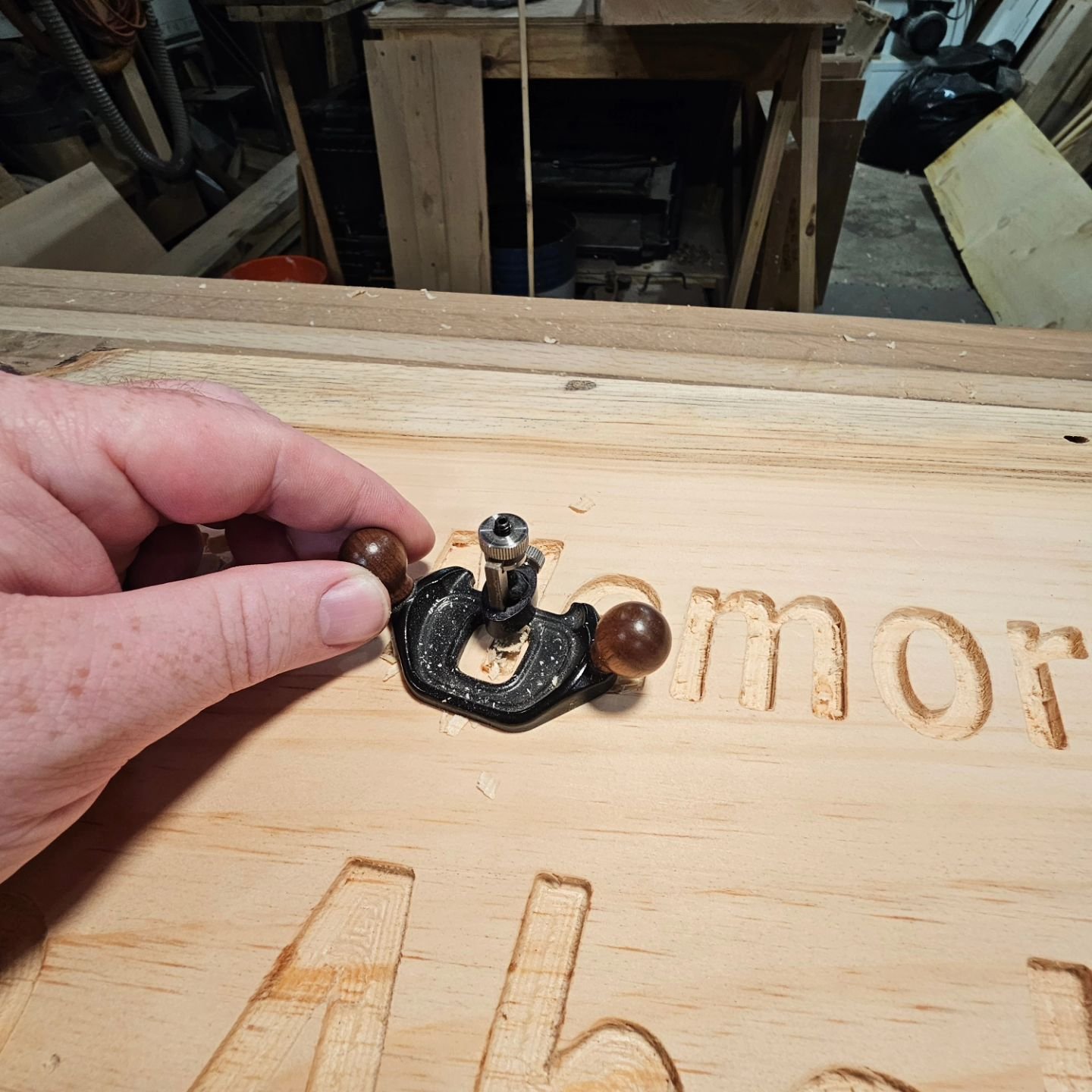 Sometimes the right tool for the job, is a tiny model router plane that's just meant to sit on a shelf and look cute. #woodworking #veritas