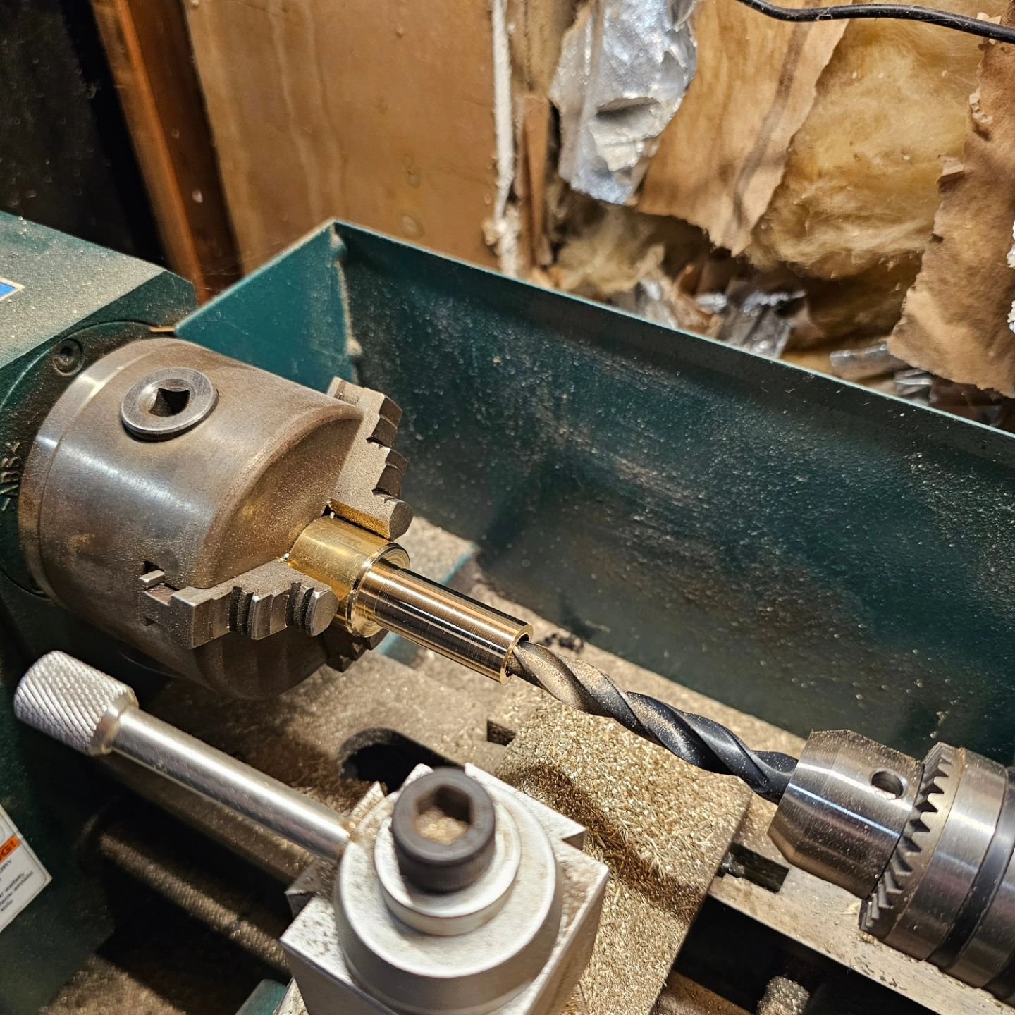 The mount for this light/magnifying glass has always been super janky. So let's make a brass bushing.